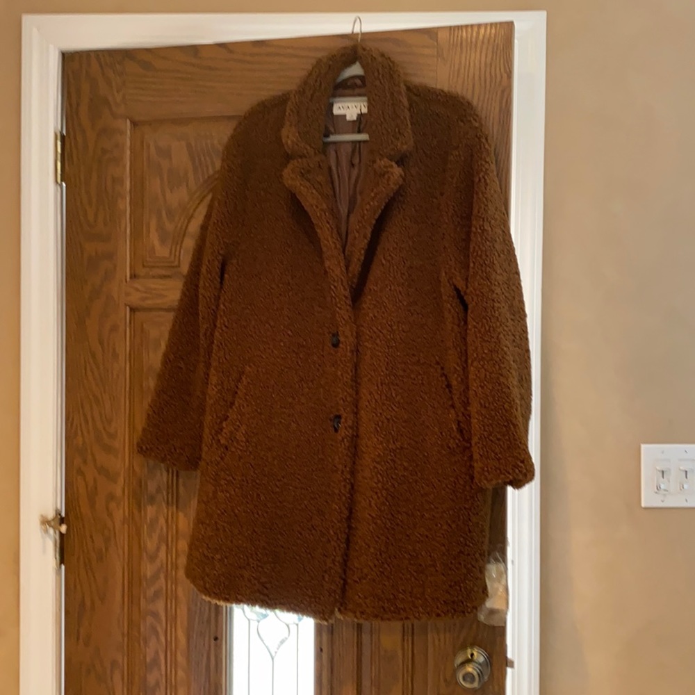 Ava & Viv 1X faux shearling mid- jacket